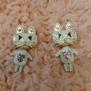 Betsey Johnson Tiny Critters Cat Earrings